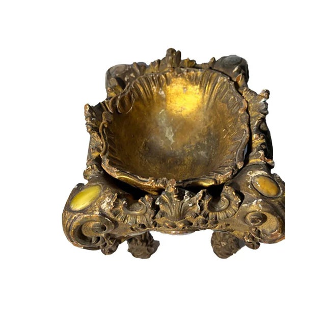 18th Century Italian Gilded Jardiniere With Stones and Faces For Sale In Dallas - Image 6 of 13