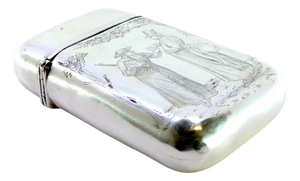 Plain Silver Cigarette Case with Monogram Card