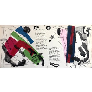 Matt Phillips, Ariadne, Poem, Mixed Media Abstract Modernist Colorful Collage Lithograph Print, 1987 For Sale