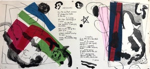 Matt Phillips, Ariadne, Poem, Mixed Media Abstract Modernist Colorful Collage Lithograph Print, 1987