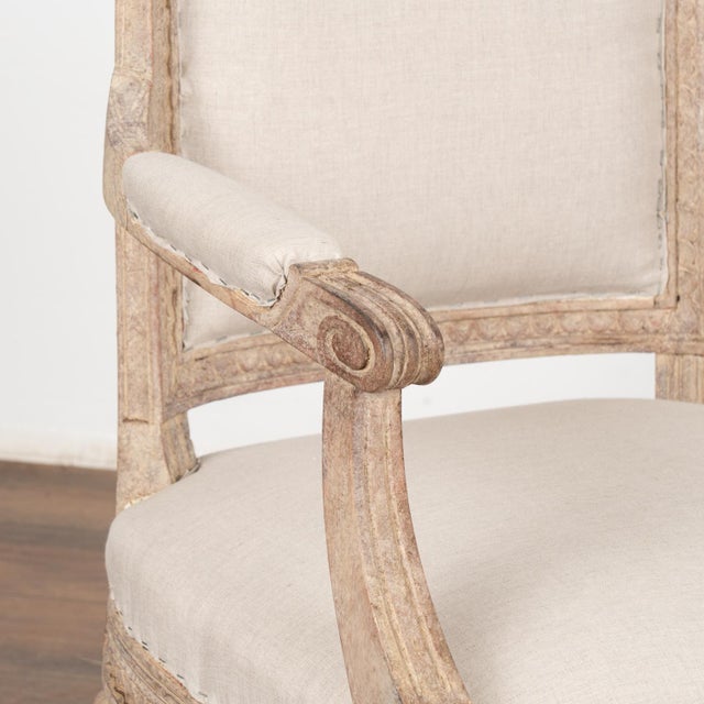Pair, White Painted Gustavian Style Armchairs, Sweden Circa 1900's For Sale - Image 6 of 8