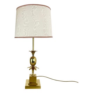 Large Brass Pineapple Table Light in the style of Maison Charles Style, France, 1970s For Sale