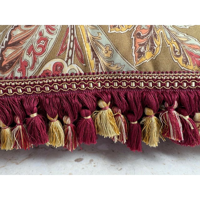 Handsome Lee Joffa Tasseled Cotton Print Lumbar Pillows/Pair For Sale In Philadelphia - Image 6 of 10