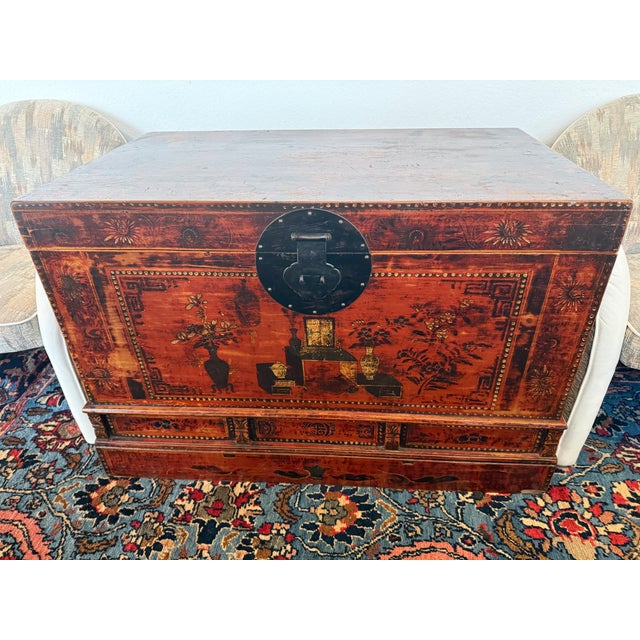 Antique Chinese Hand Painted Chest For Sale - Image 13 of 15