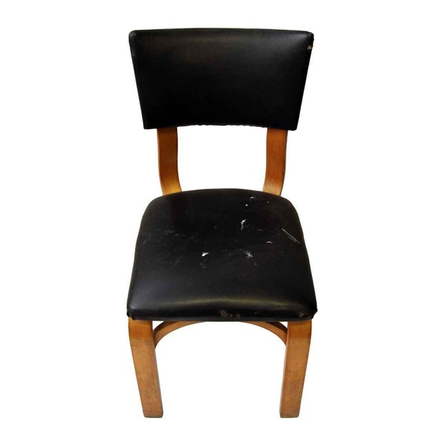 Light Wood & Black Chair Chairish
