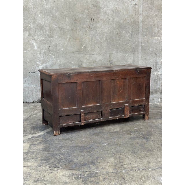 18th C English Oak Mule Chest George III Blanket Chest Paneled 54.5” For Sale - Image 18 of 18