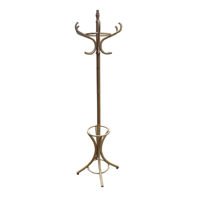 1970s Blond Bentwood Hat Coat Rack For Sale