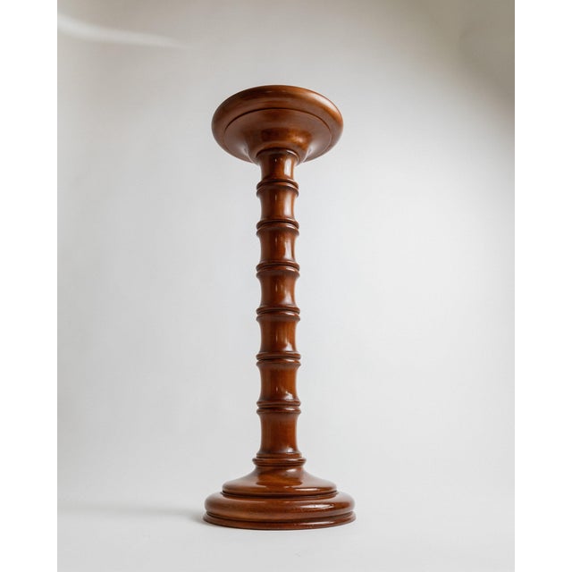 Vintage Handcrafted Wooden Column Plant Stand, Italy, 1960s For Sale - Image 6 of 11