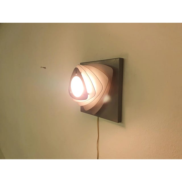 Gold Mid-Century Grey Metal Wall Light, the Netherlands, 1960s For Sale - Image 8 of 9