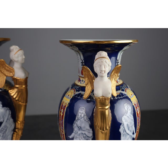 Empire Porcelain Vases from August & Conrad Bauscher, Germany, 1900s, Set of 2 For Sale - Image 4 of 12