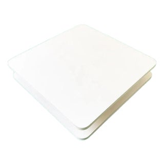 1990s Off-White Square Two-Tier Coffee Table For Sale