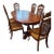 Late 20th Century French Provincial Oak Dining Set — Table With Two Leaves & 6 Cane-Back Chairs For Sale