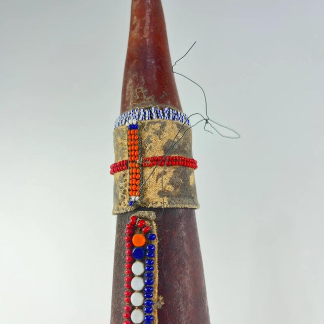 Early 20th Century Early 20th Century Maasai Beaded Milk Gourd Container Kenya MATTER COLLECTION For Sale - Image 5 of 7