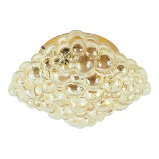 Mid Century Amber Bubble Glass Ceiling Light or Flush Mount by Helena Tynell for Limburg, Germany, 1970s For Sale