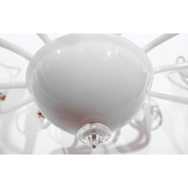 White 12 Arm Large White Murano Chandelier by Venini For Sale - Image 8 of 10