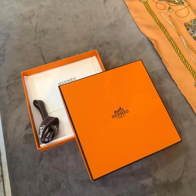 20th Century Classic Orange Silk Carrè Scarf "Les Tambours" by Hermes For Sale - Image 9 of 13