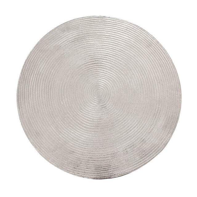 Contemporary Raw Silver Spiral Top Accent Table For Sale - Image 3 of 8