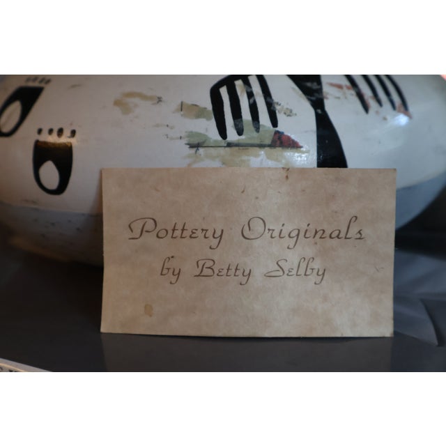 Ceramic Signed Betty Selby Figural Vase & Japanese Tokoname Ring-Form Sake Vessel — Set of 2 For Sale - Image 7 of 18
