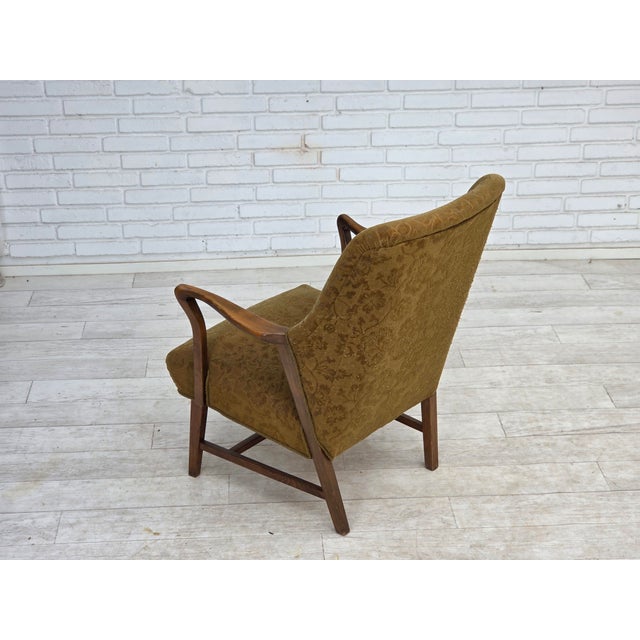 Vintage Danish Armchair in Furniture Wool and Beech Wood, 1960s For Sale - Image 10 of 17
