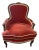 Late 20th Century Henredon French Provincial Rust Velvet Armchair With Contrasting Welt & Down Cushion For Sale