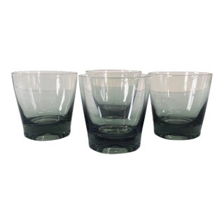 Smoked Glass Bar Tumblers, Set of 4 For Sale