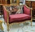 French The Burgundy Salon – French Louis XVI-Inspired Settee With Velvet Upholstery, Gilded Frame & Painted Backrest For Sale - Image 3 of 4