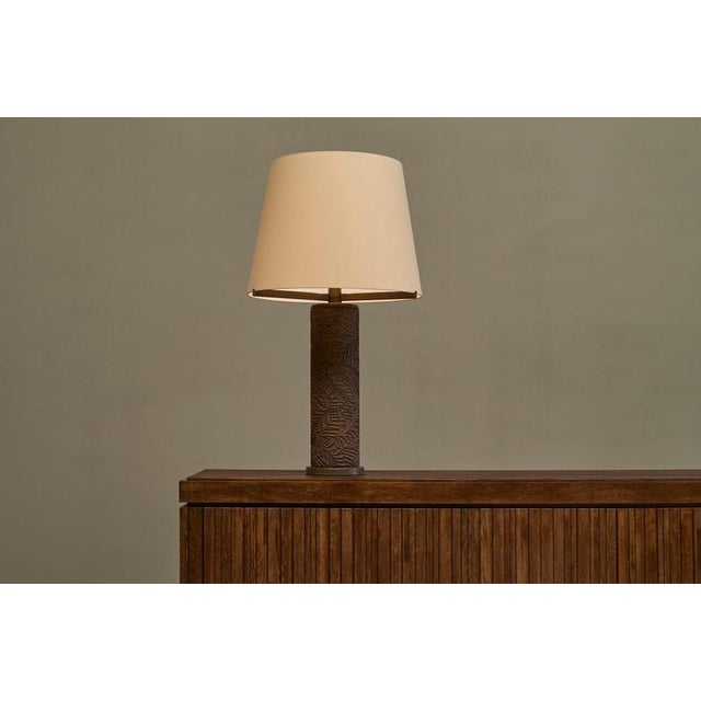 Table Lamp in Bronze by Antoine Callebaut for Jules Wabbes, Belgium, 1970s For Sale - Image 3 of 15
