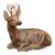 Vintage American Concrete Reclining Deer Sculpture with Iron Antlers and Patina For Sale