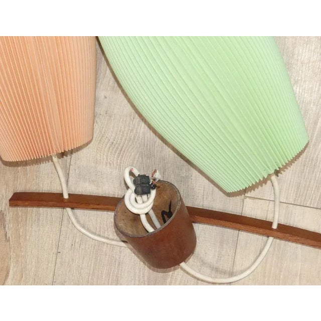Trapeze Ceiling Lamp in Teak and Pastel, 1960s For Sale - Image 11 of 13