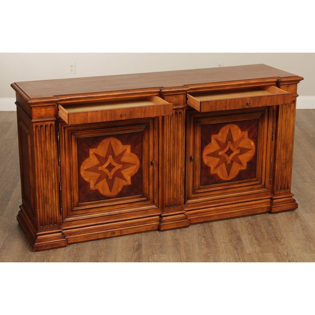 Brown Ethan Allen 'Lombard' Marquetry Sideboard For Sale - Image 8 of 12
