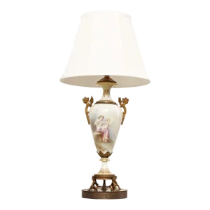 Antique 19th Century French Porcelain Urn Table Lamp