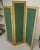 Three Pane Room Divider , Painted Green on one Side with a Floral Motif on the Other. Edges are Yellow , the Top of the...