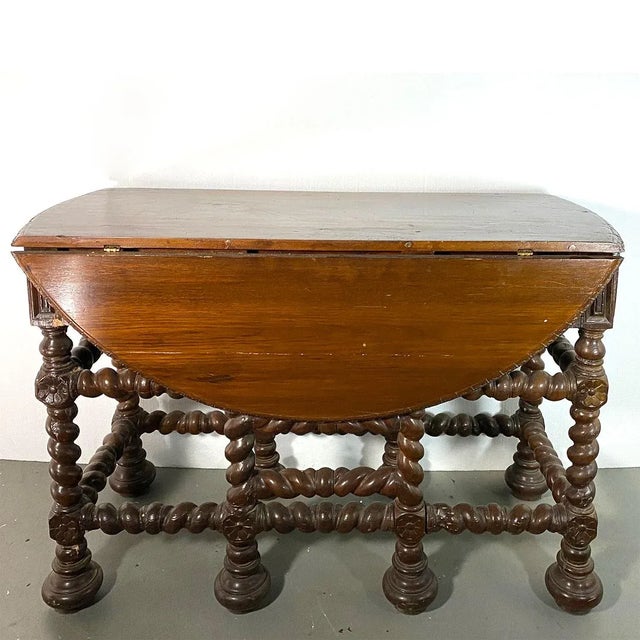17th Century Indo-Portuguese Teak Gate-Leg Table For Sale - Image 5 of 11