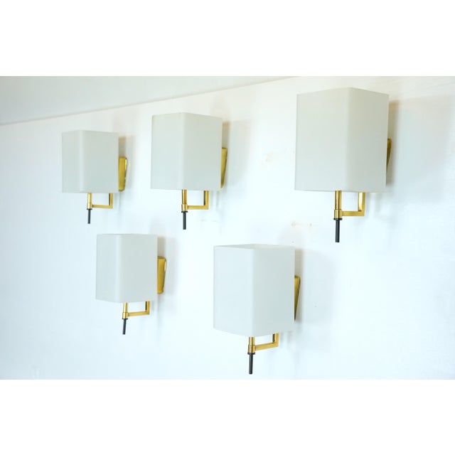 Set of five Italian sconces manufactured by Stilnovo during the 50s. No label or mark. Great general vintage condition but...