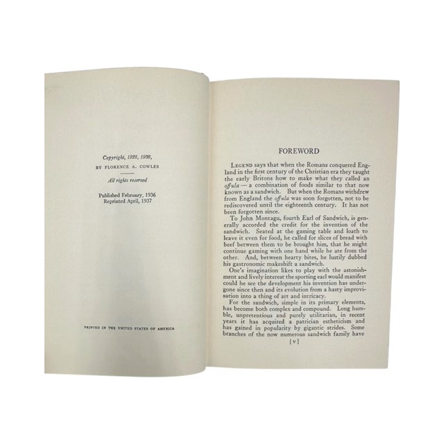 1001 Sandwiches by Florence A. Cowles 1936 Recipe Book For Sale In Washington DC - Image 6 of 13