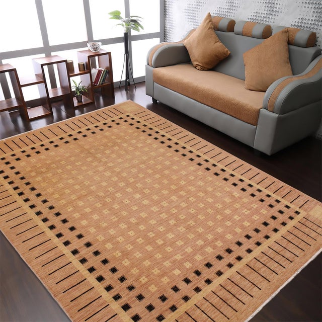 "Enhance the ambiance of your home with this magnificent Persian-influenced Turkish hand-knotted rug made by skilled...