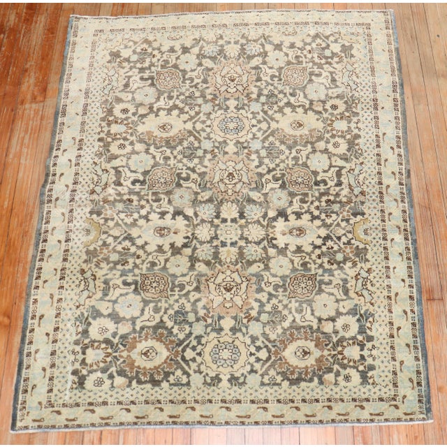 Persian Early 20th Century Zabihi Collection Brown Persian Malayer Rug - 4'7" x 5'9" For Sale - Image 3 of 8