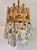 Vintage Small Brass & Emerald Green Crystal Crown Flush Mount – 1 Light For Sale - Image 13 of 18