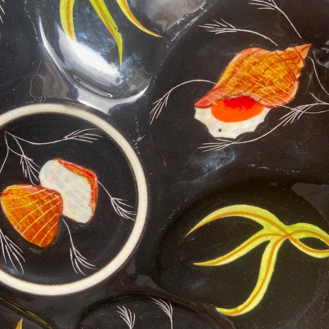 French Majolica Oyster Platter by Henriot Quimper, 1970s For Sale - Image 6 of 9
