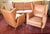 Mid-Century Modern Wingback Living Room Set in Leather, 1950s, Set of 3 For Sale - Image 3 of 14