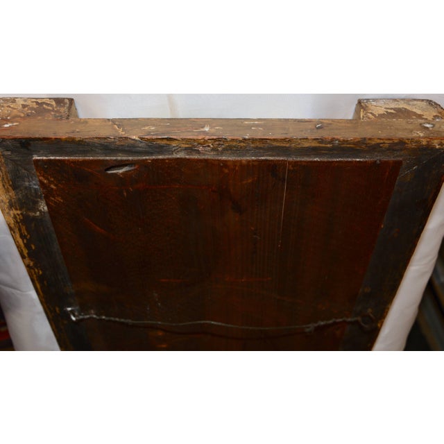 Early 20th Century Gold Gilded Mirror With Reverse Painting For Sale - Image 10 of 13