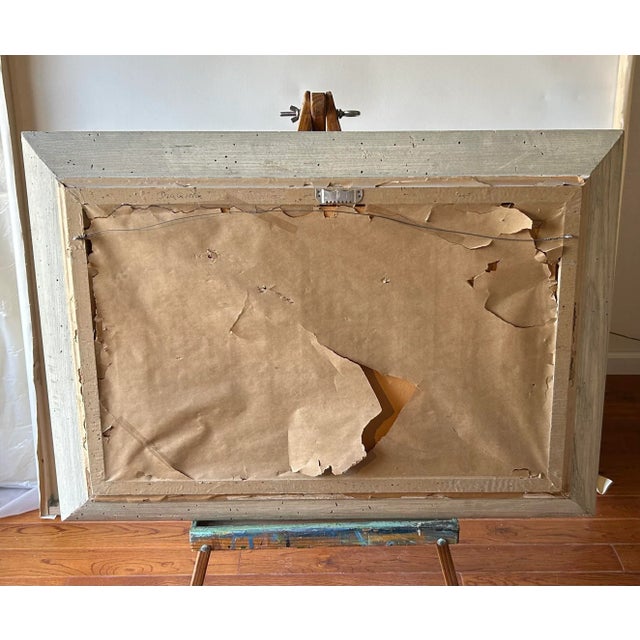 1960s "Digging" Abstract Figurative Oil Painting on Board by Milt Cooper, Framed For Sale - Image 9 of 10