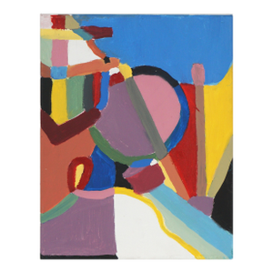 AL-Small Abstracted Color Field Painting -- Matchsticks by Michael Pauker