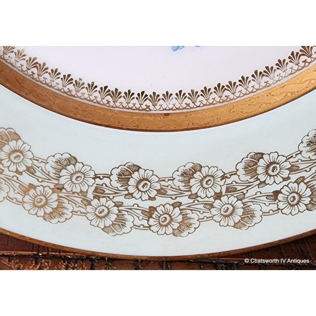 Victorian Limoges Unic Rehausse Main 11" Artist Signed Raoul Charger Plate, C1950s For Sale - Image 3 of 7