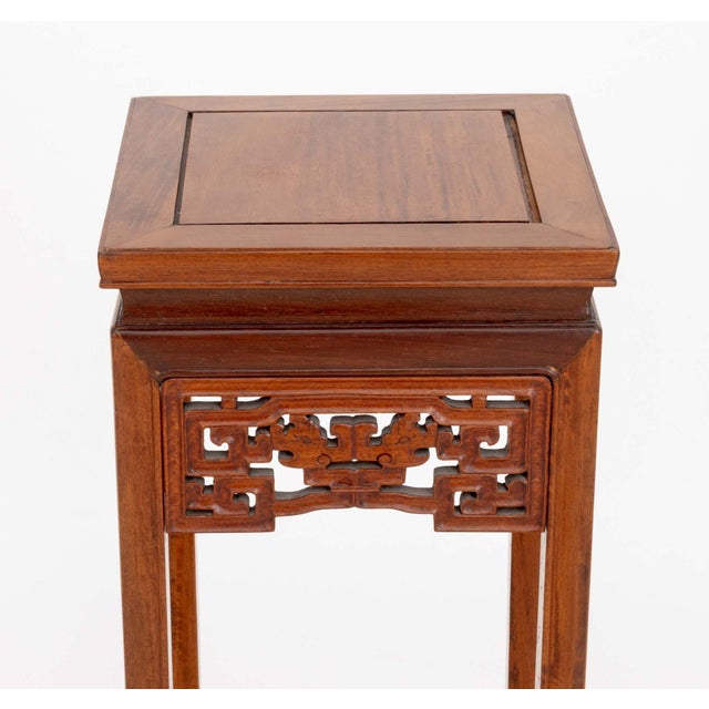Wood Pair of Chinese Hardwood Pedestal Stands For Sale - Image 7 of 8