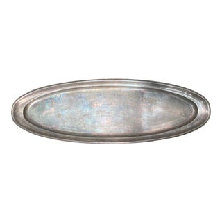 Silver Oval Serving Tray Platter For Sale