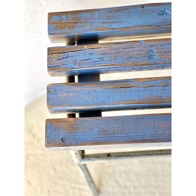 Industrial Blue Bench, 1960s For Sale - Image 4 of 18