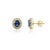 Art Deco 1.25ct Oval Cut Blue Sapphire Diamond Halo Statement Stud Earrings in 14k Gold- A Pair For Sale - Image 3 of 9