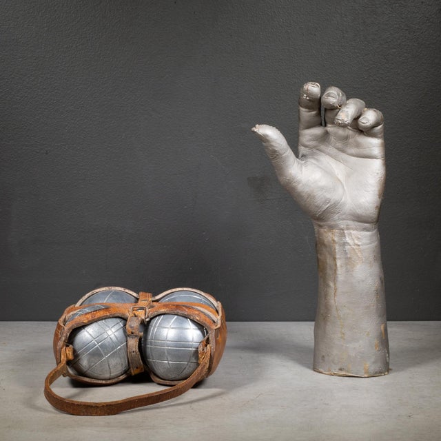 Vintage French Boule Idéale Pétanque Set With Original Leather Carrier c.1950 For Sale - Image 4 of 4