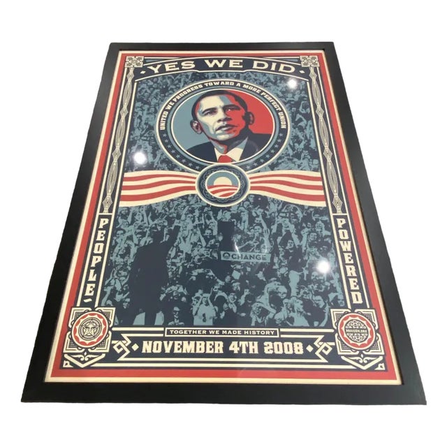 Obama Yes We Did Poster by Shepard Fairey, 2008 For Sale